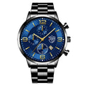 Reloj hombre luxo negócios homens relógios de aço inoxidável quartzo relógio de pulso masculino calendário de couro relógio luminoso relogio masculino