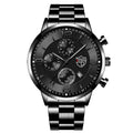 Reloj hombre luxo negócios homens relógios de aço inoxidável quartzo relógio de pulso masculino calendário de couro relógio luminoso relogio masculino