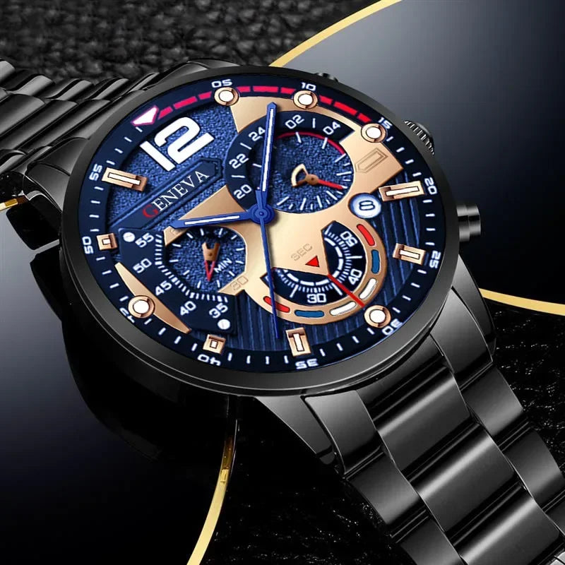 Montre homme moda masculina esportes relógios de luxo aço relógio quartzo masculino negócios relógios calendário casual reloj hombre