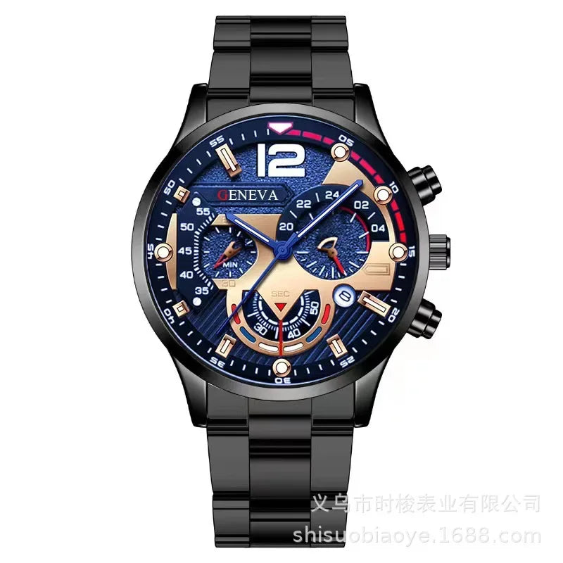 Montre homme moda masculina esportes relógios de luxo aço relógio quartzo masculino negócios relógios calendário casual reloj hombre