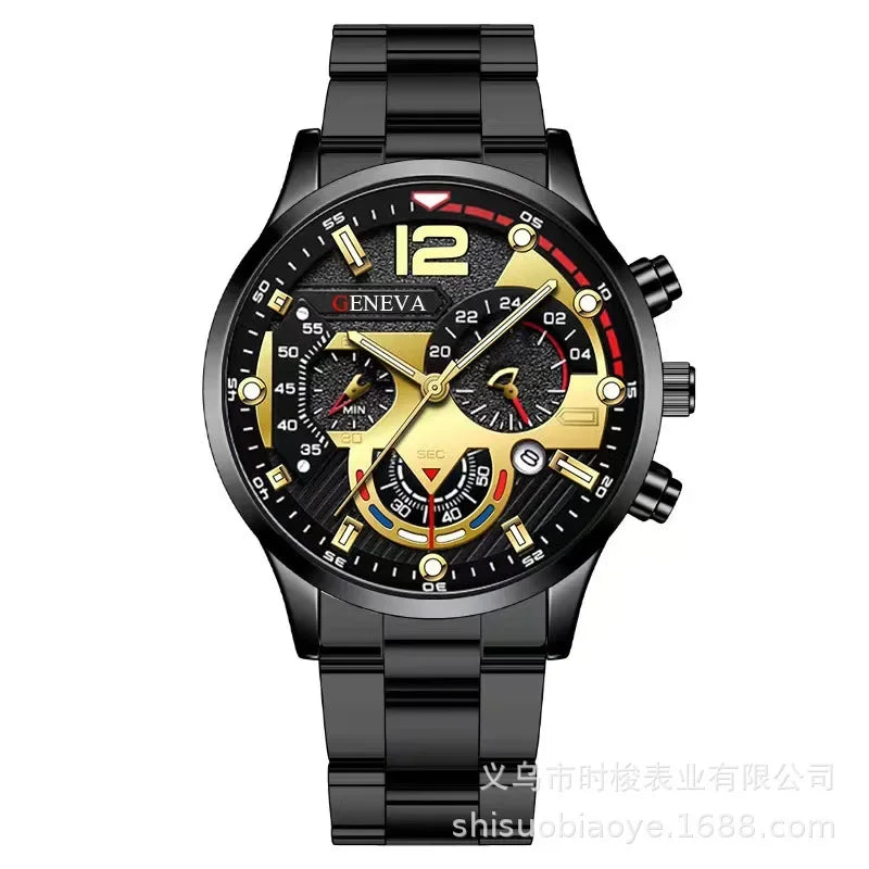 Montre homme moda masculina esportes relógios de luxo aço relógio quartzo masculino negócios relógios calendário casual reloj hombre