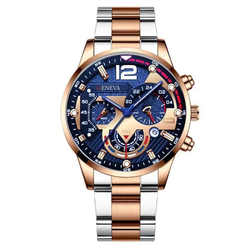 Montre homme moda masculina esportes relógios de luxo aço relógio quartzo masculino negócios relógios calendário casual reloj hombre