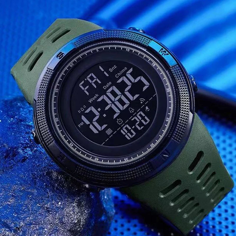 Yikaze y01 militar masculino esportes relógio de pulso multifuncional relógios digitais à prova dwaterproof água estudante relógio eletrônico para homem